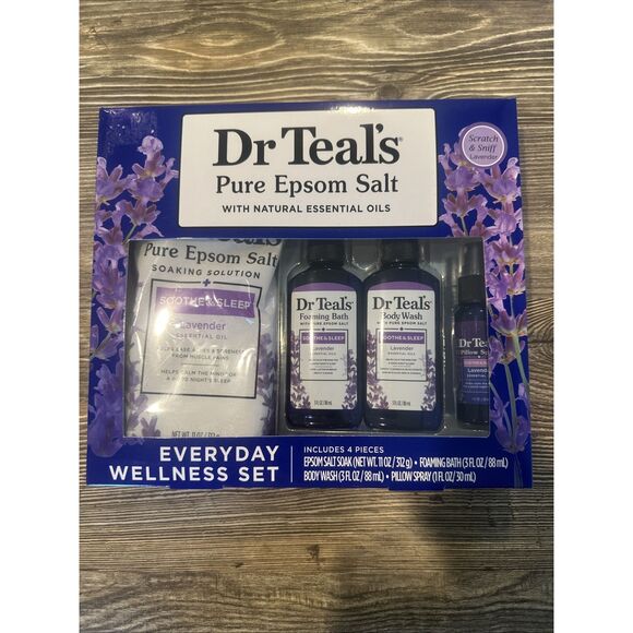 Dr Teal's Everyday Wellness Set - Lavender 4 Pc Bath  Epsom Salt/Essential Oils - Picture 1 of 3